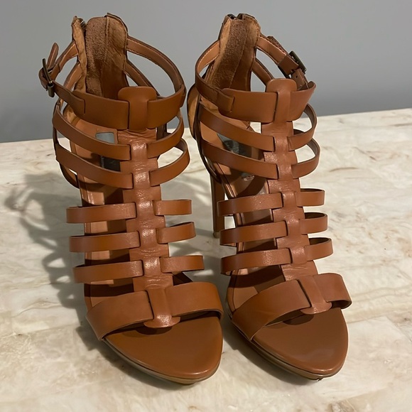 Saks ankle cage/gladiator heels. Worn twice. - Picture 1 of 10